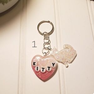 NWT handmade kawaii kitty keychain